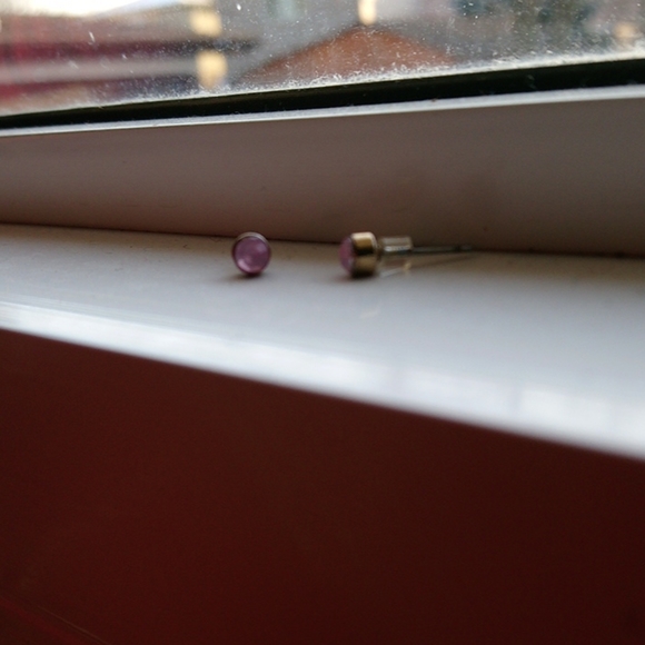 Purple earrings with new backings. - Picture 2 of 2